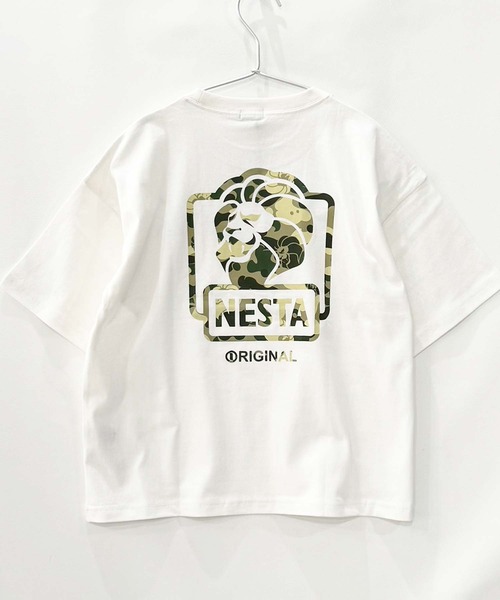NESTA BRAND（ネスタブランド）の「【NESTA BRAND/ネスタブランド】バックプリント オーバーサイズ Tシャツ（Tシャツ/カットソー・キッズ・ホワイト系その他3/ベージュ/ホワイト系その他/ネイビー/チャコール/グレー系その他2/ブルー系その他/ブラック/グレー系その他/ブラック系その他2/ホワイト系その他2/ブラック系その他/ダークグリーン/杢グレー/ブラック系その他3/オフホワイト・150cm/140cm/130cm/120cm/110cm/160cm）」の22枚目の写真