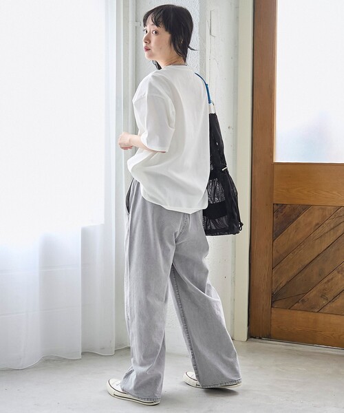 coen(コーエン)の「【汗染み防止 / 接触冷感】フォトプリント ゆるTシャツ(Tシャツ/カットソー・レディース・オフホワイト/ライトグレー/ベージュ・L/M)」の5枚目の写真