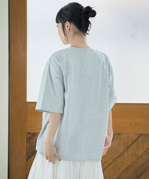 coen(コーエン)の「【汗染み防止 / 接触冷感】フォトプリント ゆるTシャツ(Tシャツ/カットソー・レディース・オフホワイト/ライトグレー/ベージュ・L/M)」の12枚目の写真