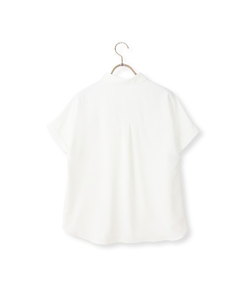 AOYAMA（アオヤマ）の「冷感シャツカラーブラウス【涼】【半袖】（シャツ/ブラウス・レディース・ネイビー/サックスブルー/ブラック/ベージュ/ブラウン/ホワイト・LL/L/M/S）」の14枚目の写真