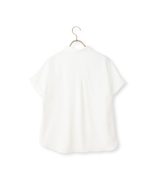 AOYAMA（アオヤマ）の「冷感シャツカラーブラウス【涼】【半袖】（シャツ/ブラウス・レディース・ネイビー/サックスブルー/ブラック/ベージュ/ブラウン/ホワイト・LL/L/M/S）」の15枚目の写真