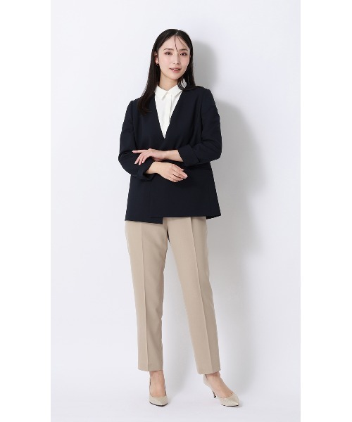 AOYAMA（アオヤマ）の「冷感シャツカラーブラウス【涼】【半袖】（シャツ/ブラウス・レディース・ネイビー/サックスブルー/ブラック/ベージュ/ブラウン/ホワイト・LL/L/M/S）」の19枚目の写真