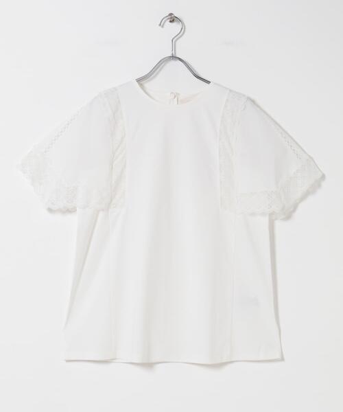 URBAN RESEARCH ROSSO WOMEN(アーバンリサーチ ロッソ)の「MARILYN MOON LACED SLEEVE CUTSEW(Tシャツ/カットソー・レディース・ブラック/オフホワイト・FREE)」の3枚目の写真