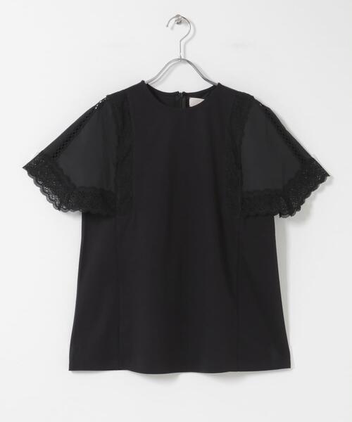 URBAN RESEARCH ROSSO WOMEN(アーバンリサーチ ロッソ)の「MARILYN MOON LACED SLEEVE CUTSEW(Tシャツ/カットソー・レディース・ブラック/オフホワイト・FREE)」の9枚目の写真