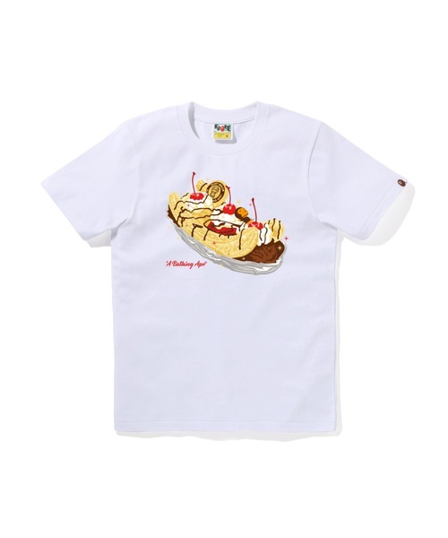 A BATHING APE(アベイシングエイプ)の「BANANA SPLIT TEE(Tシャツ/カットソー・レディース・ブラック/グリーン/ホワイト・SMALL/X-SMALL/MEDIUM/XX-SMALL)」の1枚目の写真
