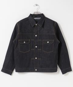 UNISEX》Different Materials Layering Prime-Over Trucker Jacket/異