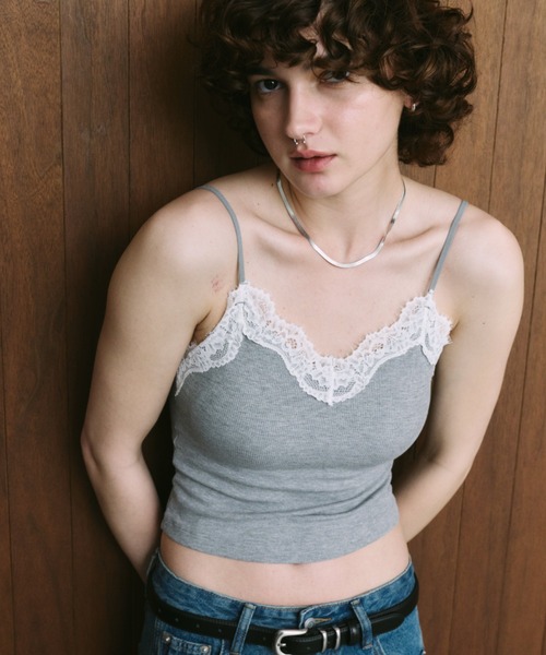 HANNE(アン)の「カップインレースキャミソール(キャミソール・レディース・グレー/ホワイト・FREE)」の14枚目の写真
