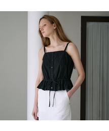 Lace String Sleeveless [Black]
