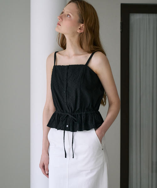 DEHEVE（デヘヴェ）の「Lace String Sleeveless [Black]（Tシャツ/カットソー・レディース・ブラック・OS）」の5枚目の写真