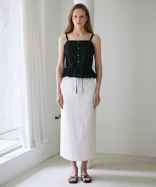 DEHEVE（デヘヴェ）の「Lace String Sleeveless [Black]（Tシャツ/カットソー・レディース・ブラック・OS）」の6枚目の写真