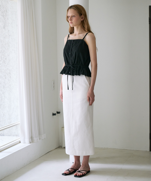 DEHEVE（デヘヴェ）の「Lace String Sleeveless [Black]（Tシャツ/カットソー・レディース・ブラック・OS）」の7枚目の写真