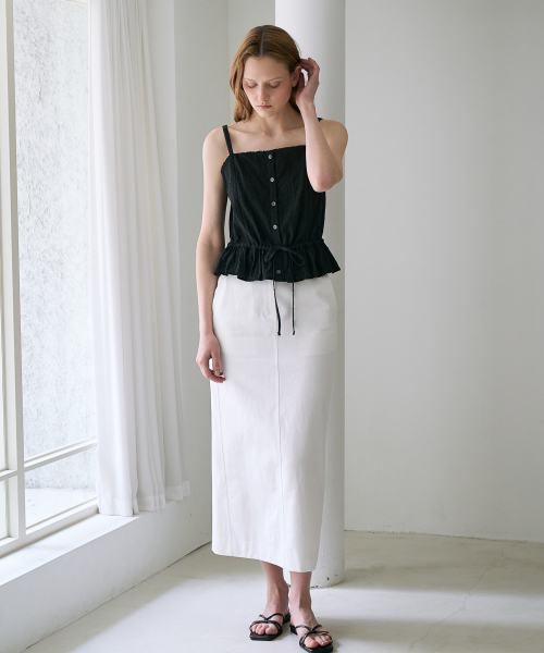 DEHEVE（デヘヴェ）の「Lace String Sleeveless [Black]（Tシャツ/カットソー・レディース・ブラック・OS）」の9枚目の写真