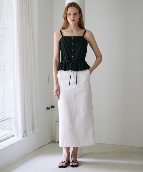 DEHEVE（デヘヴェ）の「Lace String Sleeveless [Black]（Tシャツ/カットソー・レディース・ブラック・OS）」の10枚目の写真