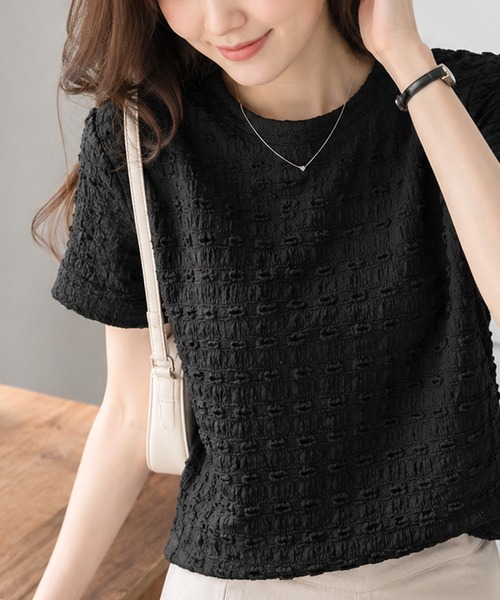 Megil（メギル）の「ジャガードカットソー（Tシャツ/カットソー・レディース・ホワイト/ベージュ/ブラック・MEDIUM）」の19枚目の写真