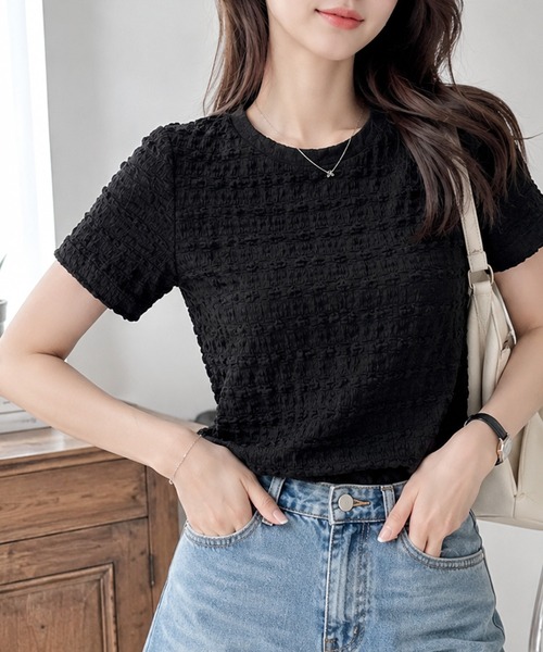 Megil（メギル）の「ジャガードカットソー（Tシャツ/カットソー・レディース・ホワイト/ベージュ/ブラック・MEDIUM）」の15枚目の写真