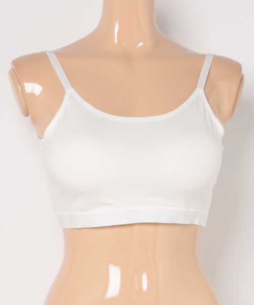 Lace Ladies(レースレディース)の「Vネック カップ付き キャミ ブラトップ インナー(タンクトップ・レディース・ホワイト/ブラック/グリーン/ピンク・M/L/XL)」の2枚目の写真