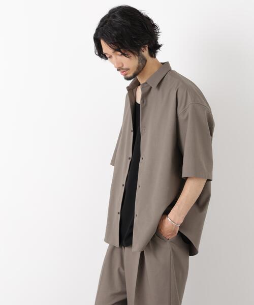 NANO universe（ナノユニバース）の「｢OtoNANO｣Reflax(R) ドライオックスシャツ半袖/吸水速乾(セットアップ可)（シャツ/ブラウス・メンズ・ベージュ/ブラック/カーキ・M/L）」の3枚目の写真