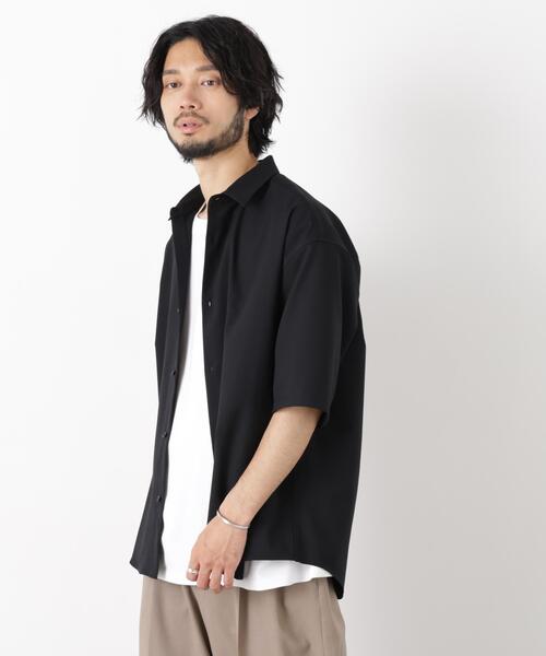 NANO universe（ナノユニバース）の「｢OtoNANO｣Reflax(R) ドライオックスシャツ半袖/吸水速乾(セットアップ可)（シャツ/ブラウス・メンズ・ベージュ/ブラック/カーキ・M/L）」の5枚目の写真
