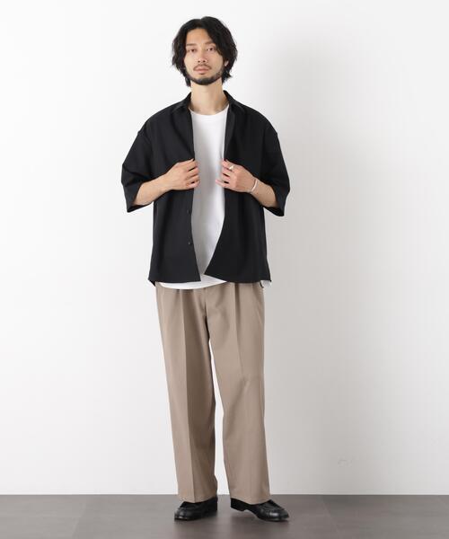 NANO universe（ナノユニバース）の「｢OtoNANO｣Reflax(R) ドライオックスシャツ半袖/吸水速乾(セットアップ可)（シャツ/ブラウス・メンズ・ベージュ/ブラック/カーキ・M/L）」の7枚目の写真