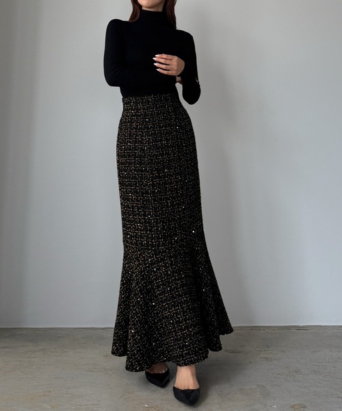Tweed like ribbon skirt（スカート）｜Rose Muse（ロゼミューズ）の