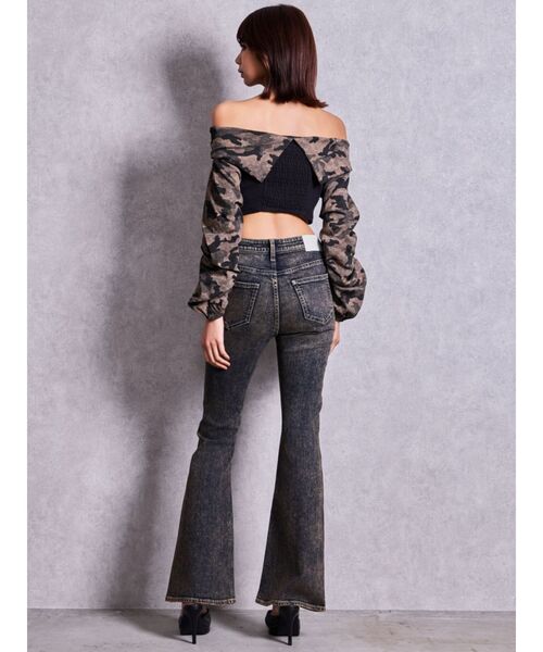 GYDA（ジェイダ）の「camouflageレースアップトップス（Tシャツ/カットソー・レディース・カーキ/ブラック・FREE）」の11枚目の写真