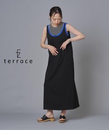 ボーダーレイヤードマキシワンピース