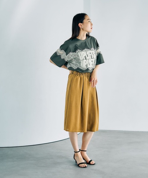 LEPSIM（レプシィム）の「ロゴレースT　816575（Tシャツ/カットソー・レディース・オフホワイト/チャコールグレー/パープル/グリーン・FREE）」の16枚目の写真