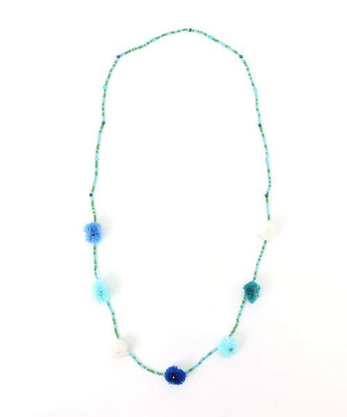 チャイハネ（チャイハネ）の「【チャイハネ】ポンポンブレスレット＆ネックレス / カチューム（ネックレス・レディース・カラフル/ブルー/マルチ・FREE）」の2枚目の写真