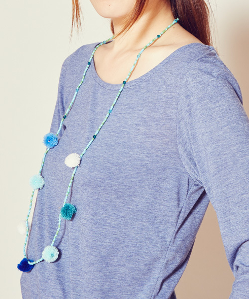 チャイハネ（チャイハネ）の「【チャイハネ】ポンポンブレスレット＆ネックレス / カチューム（ネックレス・レディース・カラフル/ブルー/マルチ・FREE）」の8枚目の写真