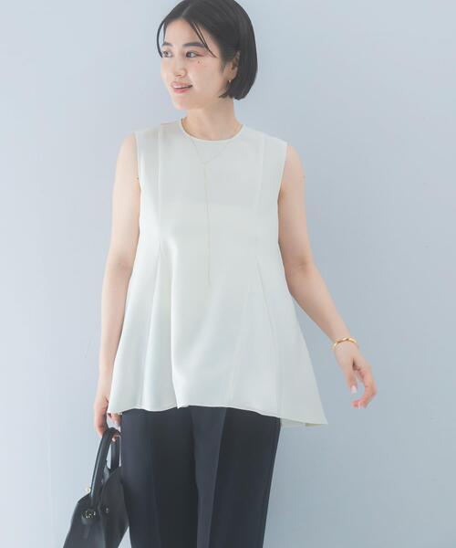 URBAN RESEARCH ROSSO WOMEN(アーバンリサーチ ロッソ)の「クールタッチ吸水速乾フレアブラウス(シャツ/ブラウス・レディース・イエロー系その他/アイボリー/ネイビー・FREE)」の6枚目の写真