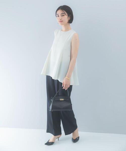 URBAN RESEARCH ROSSO WOMEN(アーバンリサーチ ロッソ)の「クールタッチ吸水速乾フレアブラウス(シャツ/ブラウス・レディース・イエロー系その他/アイボリー/ネイビー・FREE)」の9枚目の写真