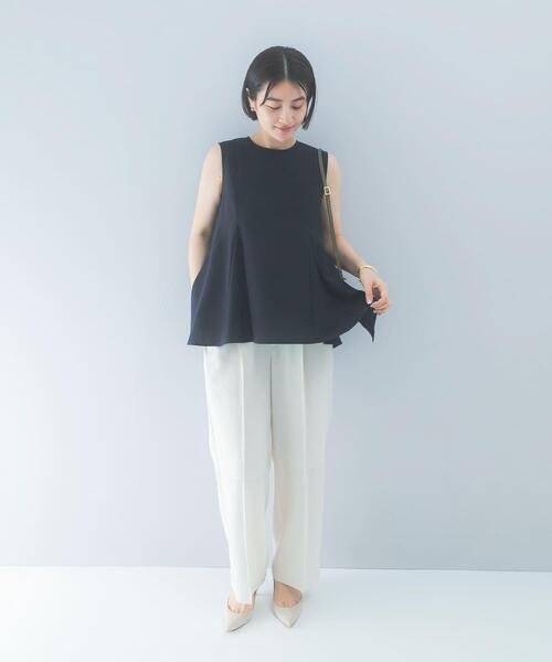 URBAN RESEARCH ROSSO WOMEN(アーバンリサーチ ロッソ)の「クールタッチ吸水速乾フレアブラウス(シャツ/ブラウス・レディース・イエロー系その他/アイボリー/ネイビー・FREE)」の18枚目の写真