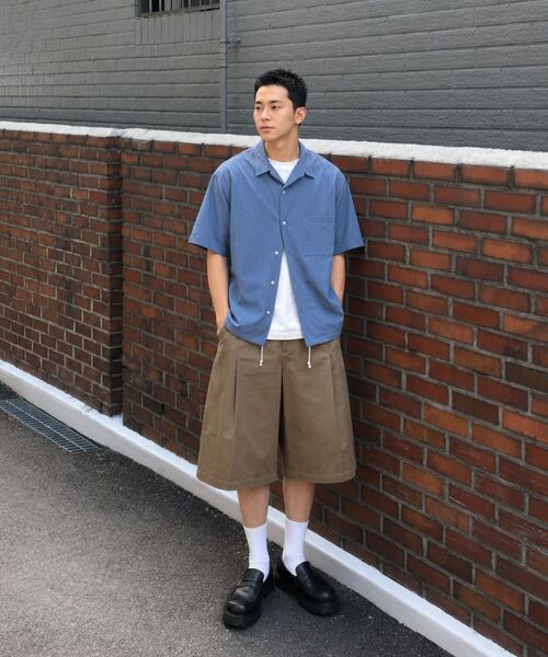LETTERCOMO(レテルコモ)の「エアリーオーバーサイズテンセル半袖シャツアイボリー(シャツ/ブラウス・メンズ・ホワイト・MEDIUM/LARGE)」の12枚目の写真