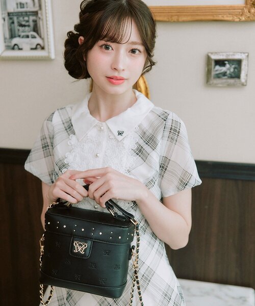 OLIVE des OLIVE（オリーブデオリーブ）の「Aimerianejoieレース切替ワンピース（ワンピース・レディース・チャコールグレー/ミント/ブラック・FREE）」の16枚目の写真