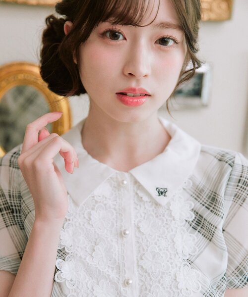 OLIVE des OLIVE（オリーブデオリーブ）の「Aimerianejoieレース切替ワンピース（ワンピース・レディース・チャコールグレー/ミント/ブラック・FREE）」の17枚目の写真