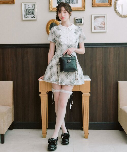 OLIVE des OLIVE（オリーブデオリーブ）の「Aimerianejoieレース切替ワンピース（ワンピース・レディース・チャコールグレー/ミント/ブラック・FREE）」の19枚目の写真