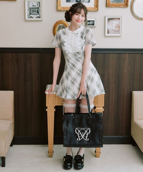 OLIVE des OLIVE（オリーブデオリーブ）の「Aimerianejoieレース切替ワンピース（ワンピース・レディース・チャコールグレー/ミント/ブラック・FREE）」の20枚目の写真