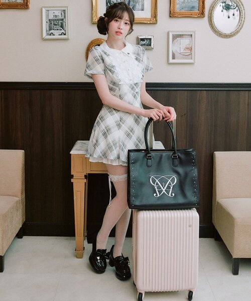 OLIVE des OLIVE（オリーブデオリーブ）の「Aimerianejoieレース切替ワンピース（ワンピース・レディース・チャコールグレー/ミント/ブラック・FREE）」の22枚目の写真