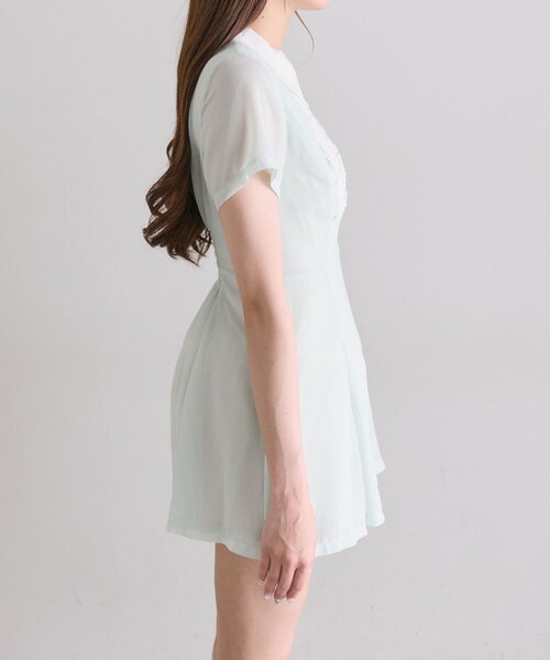 OLIVE des OLIVE（オリーブデオリーブ）の「Aimerianejoieレース切替ワンピース（ワンピース・レディース・チャコールグレー/ミント/ブラック・FREE）」の4枚目の写真