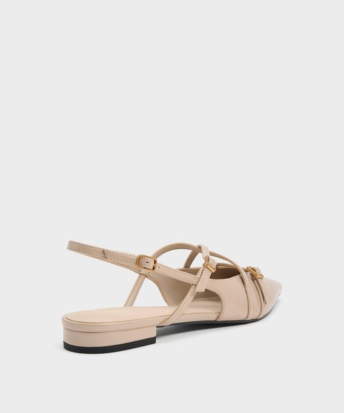 CHARLES & KEITH(チャールズ & キース)の「Maybelle メイベル パテント ストラッピー スリングバック フラット(パンプス・レディース・アイボリー/バーガンディー/ブラック系その他6・22.5cm/23cm/23.5cm/24.5cm/25cm/25.5cm)」の9枚目の写真