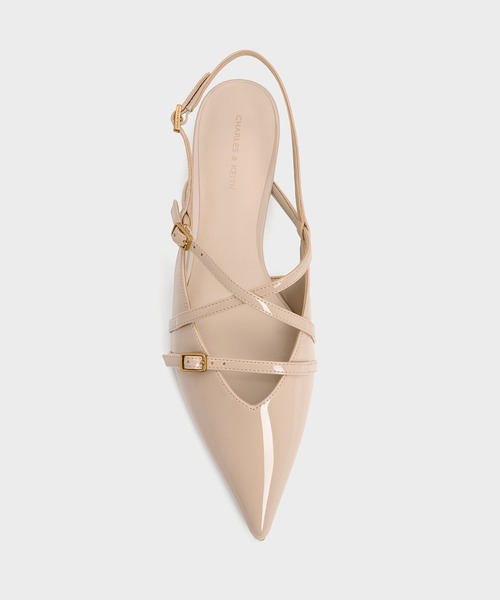 CHARLES & KEITH(チャールズ & キース)の「Maybelle メイベル パテント ストラッピー スリングバック フラット(パンプス・レディース・アイボリー/バーガンディー/ブラック系その他6・22.5cm/23cm/23.5cm/24.5cm/25cm/25.5cm)」の7枚目の写真