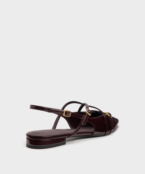 CHARLES & KEITH(チャールズ & キース)の「Maybelle メイベル パテント ストラッピー スリングバック フラット(パンプス・レディース・アイボリー/バーガンディー/ブラック系その他6・22.5cm/23cm/23.5cm/24.5cm/25cm/25.5cm)」の13枚目の写真