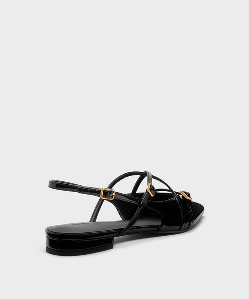 CHARLES & KEITH(チャールズ & キース)の「Maybelle メイベル パテント ストラッピー スリングバック フラット(パンプス・レディース・アイボリー/バーガンディー/ブラック系その他6・22.5cm/23cm/23.5cm/24.5cm/25cm/25.5cm)」の21枚目の写真
