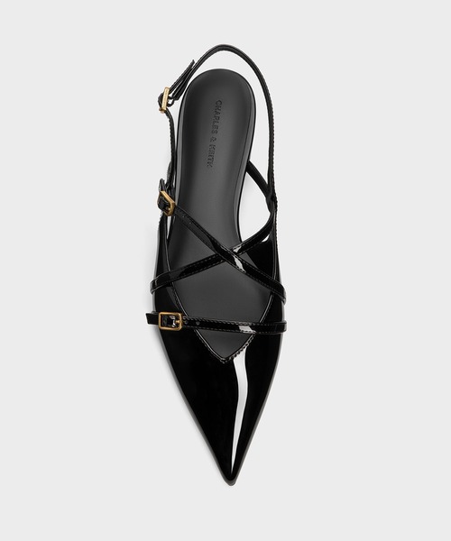 CHARLES & KEITH(チャールズ & キース)の「Maybelle メイベル パテント ストラッピー スリングバック フラット(パンプス・レディース・アイボリー/バーガンディー/ブラック系その他6・22.5cm/23cm/23.5cm/24.5cm/25cm/25.5cm)」の19枚目の写真