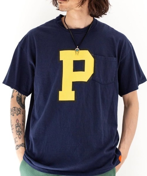 TonyTaizsun（トニータイズサン）の「【TonyTaizsun/トニータイズサン】P IS YOURS POCKET TEE　ポケット　Tシャツ（Tシャツ/カットソー・メンズ・ネイビー/ホワイト・LARGE/MEDIUM）」の4枚目の写真