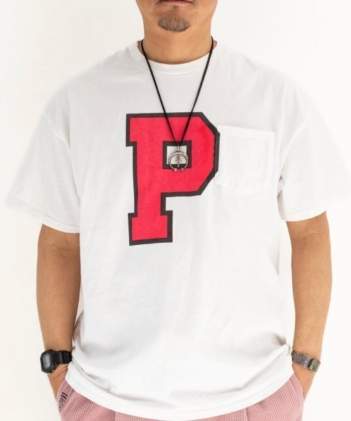 TonyTaizsun（トニータイズサン）の「【TonyTaizsun/トニータイズサン】P IS YOURS POCKET TEE　ポケット　Tシャツ（Tシャツ/カットソー・メンズ・ネイビー/ホワイト・LARGE/MEDIUM）」の3枚目の写真