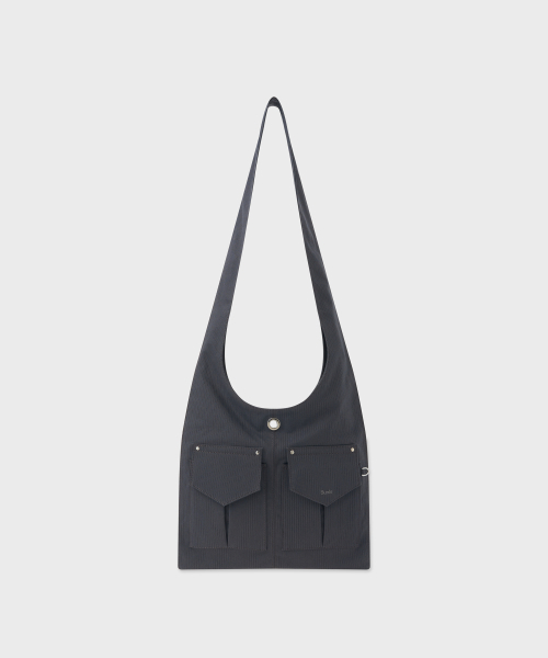 SUNLIT(サンリット)の「ファブリックツーポケットフラットバッグセット(チャコール)(メッセンジャーバッグ・レディース・その他・FREE)」の9枚目の写真