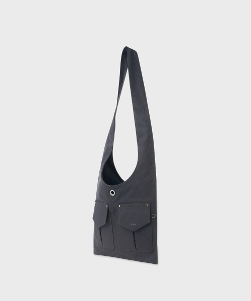 SUNLIT(サンリット)の「ファブリックツーポケットフラットバッグセット(チャコール)(メッセンジャーバッグ・レディース・その他・FREE)」の3枚目の写真