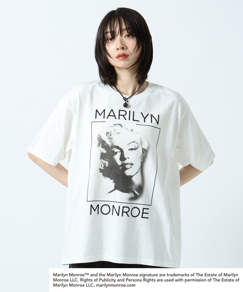 PAGEBOY(ページボーイ)の「【Marilyn Monroe】BIGフォトT(Tシャツ/カットソー・レディース・チャコールグレー/オフホワイト・FREE)」の4枚目の写真