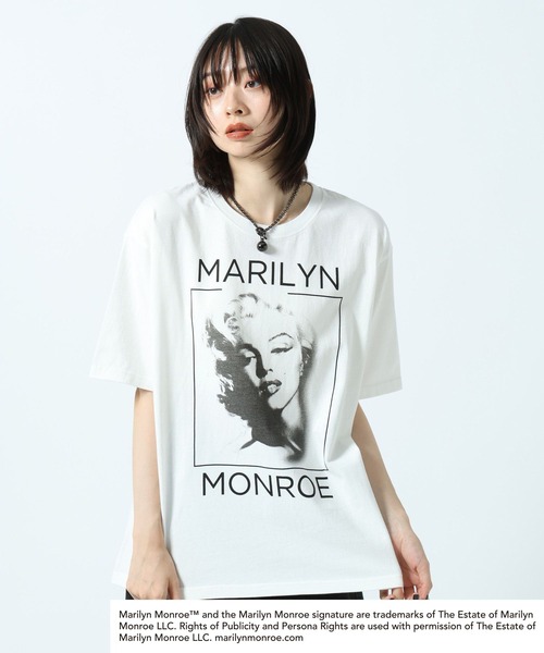 PAGEBOY(ページボーイ)の「【Marilyn Monroe】BIGフォトT(Tシャツ/カットソー・レディース・チャコールグレー/オフホワイト・FREE)」の3枚目の写真